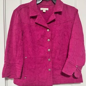 Coldwater Creek Fuchsia Textured Blazer